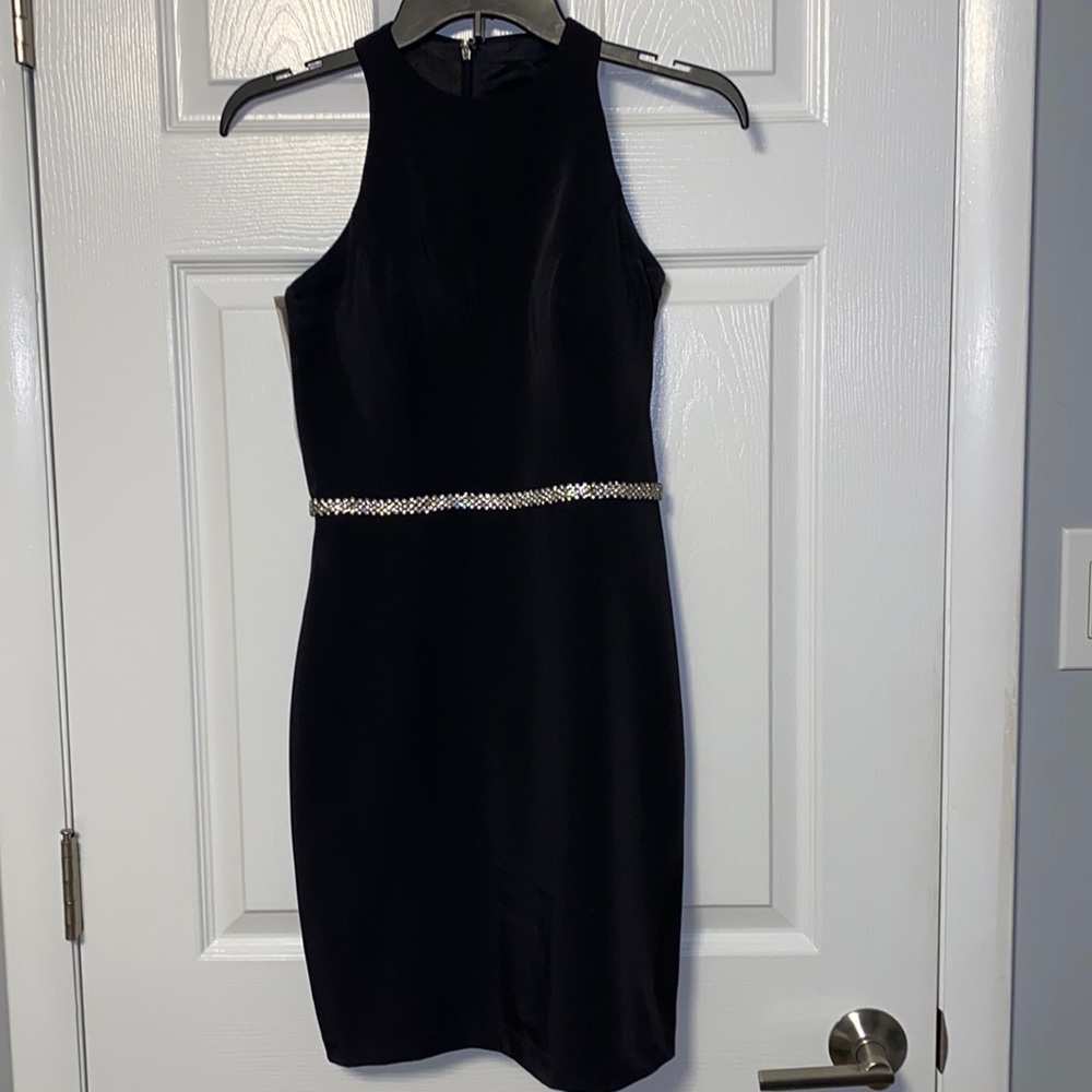 Black formal mini dress, dancing queen, XS